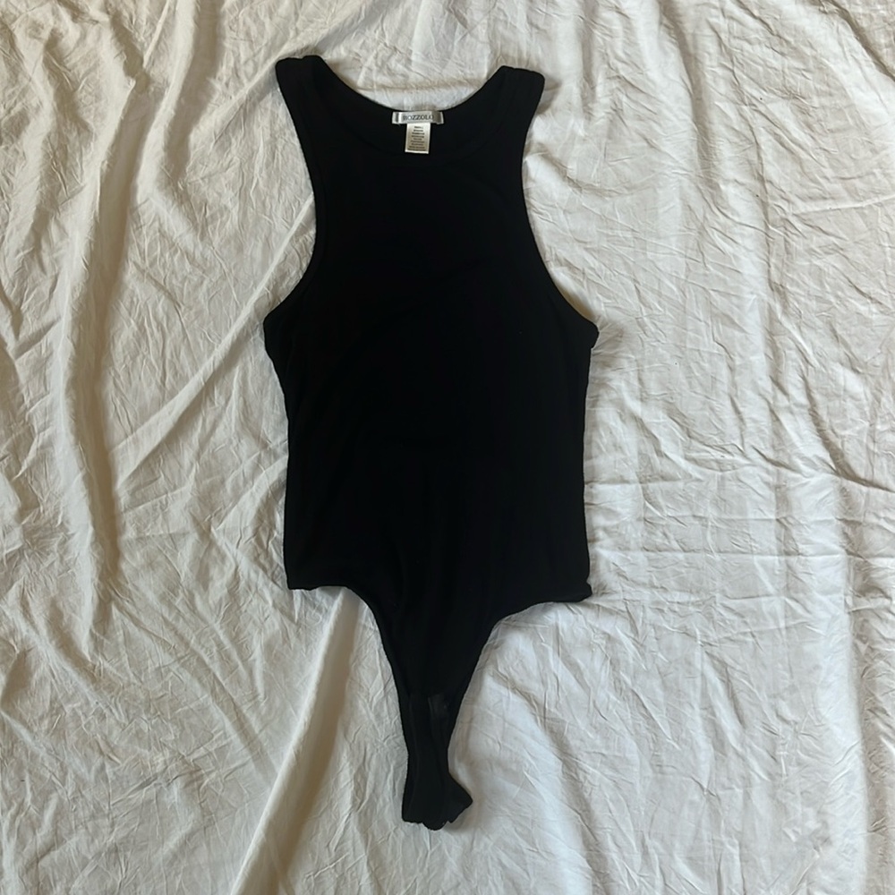 Black razorback bodysuit